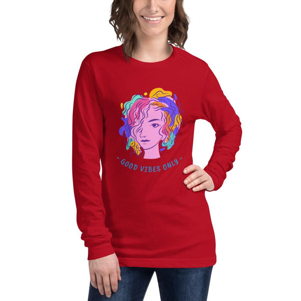 Unisex Long Sleeve Tee : Good Vibes Only - Image #5