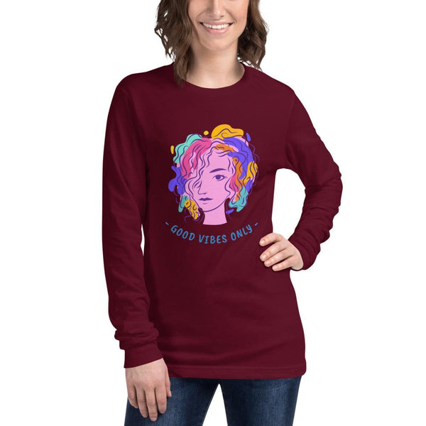 Unisex Long Sleeve Tee : Good Vibes Only - Image #4