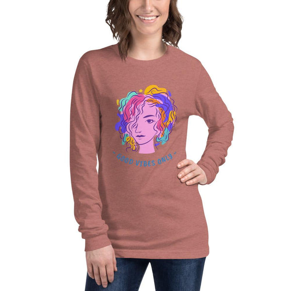 Unisex Long Sleeve Tee : Good Vibes Only - Image #9