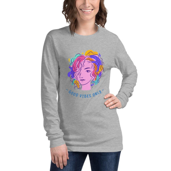 Unisex Long Sleeve Tee : Good Vibes Only - Image #10