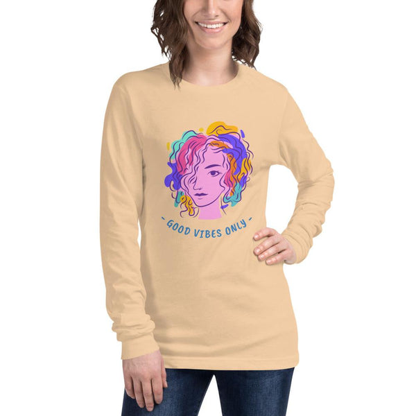 Unisex Long Sleeve Tee : Good Vibes Only - Image #11
