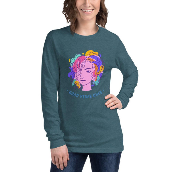 Unisex Long Sleeve Tee : Good Vibes Only - Image #7