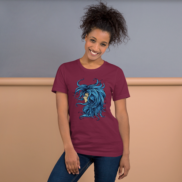 Short-Sleeve Unisex T-Shirt : Lady In The Blue - Image #6