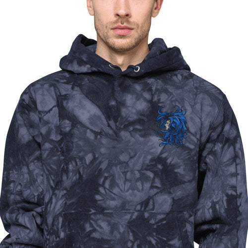 Unisex Champion tie-dye hoodie : Lady Blue