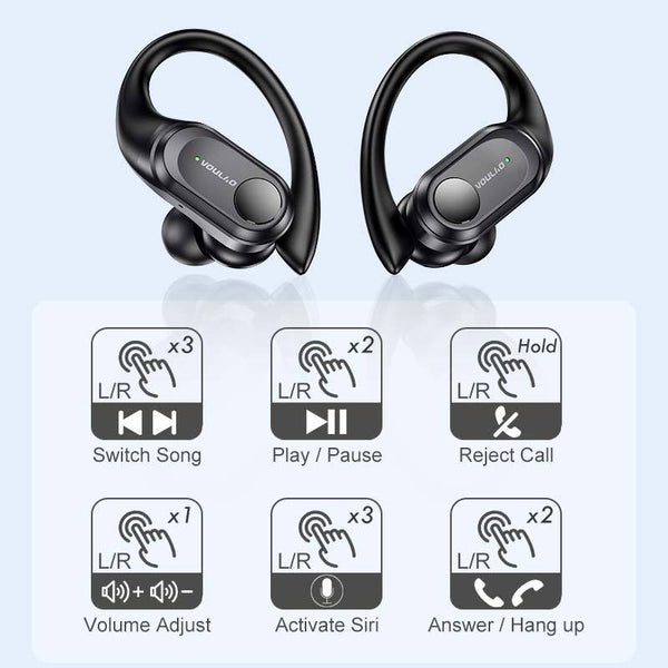VL4 True Wireless Headset Bluetooth 5.3 Sport Super Bass Headphone CVC 8.0 Noise Reduction Ear Hook Earphone Earbuds Headset